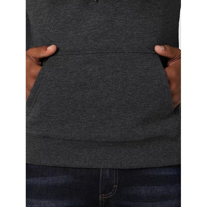 MEN'S WRANGLER CAMO LOGO HOODIE IN CAVIAR HEATHER