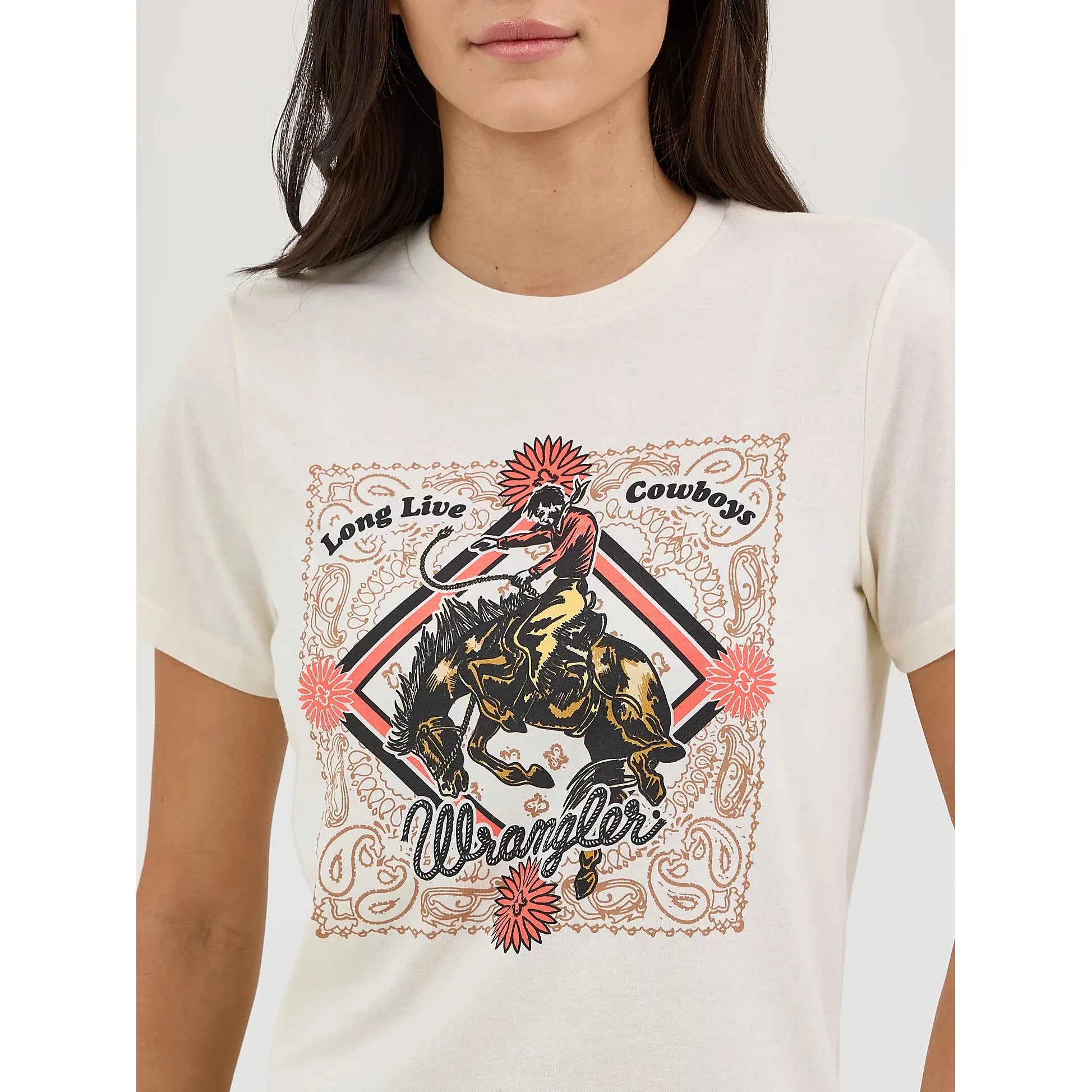 Women's Wrangler Western Graphic Reg Fit Tee-Antique White
