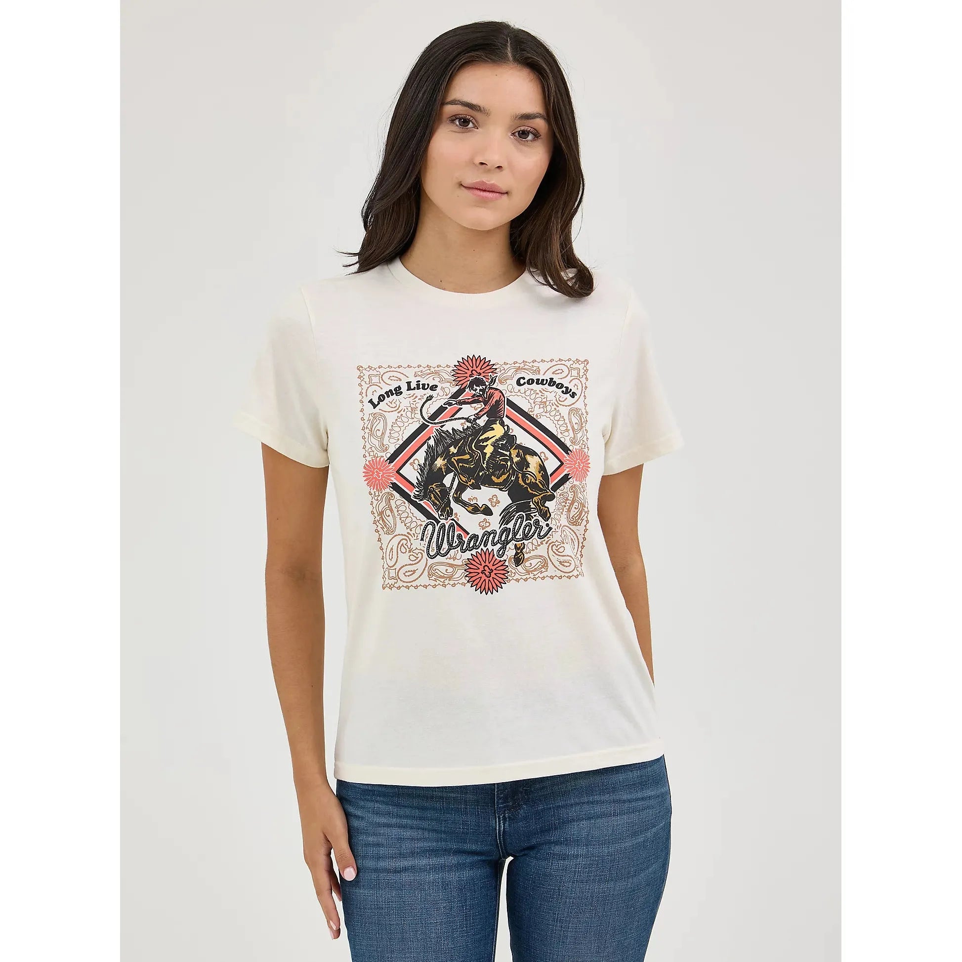 Women's Wrangler Western Graphic Reg Fit Tee-Antique White