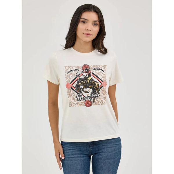 Women's Wrangler Western Graphic Reg Fit Tee-Antique White