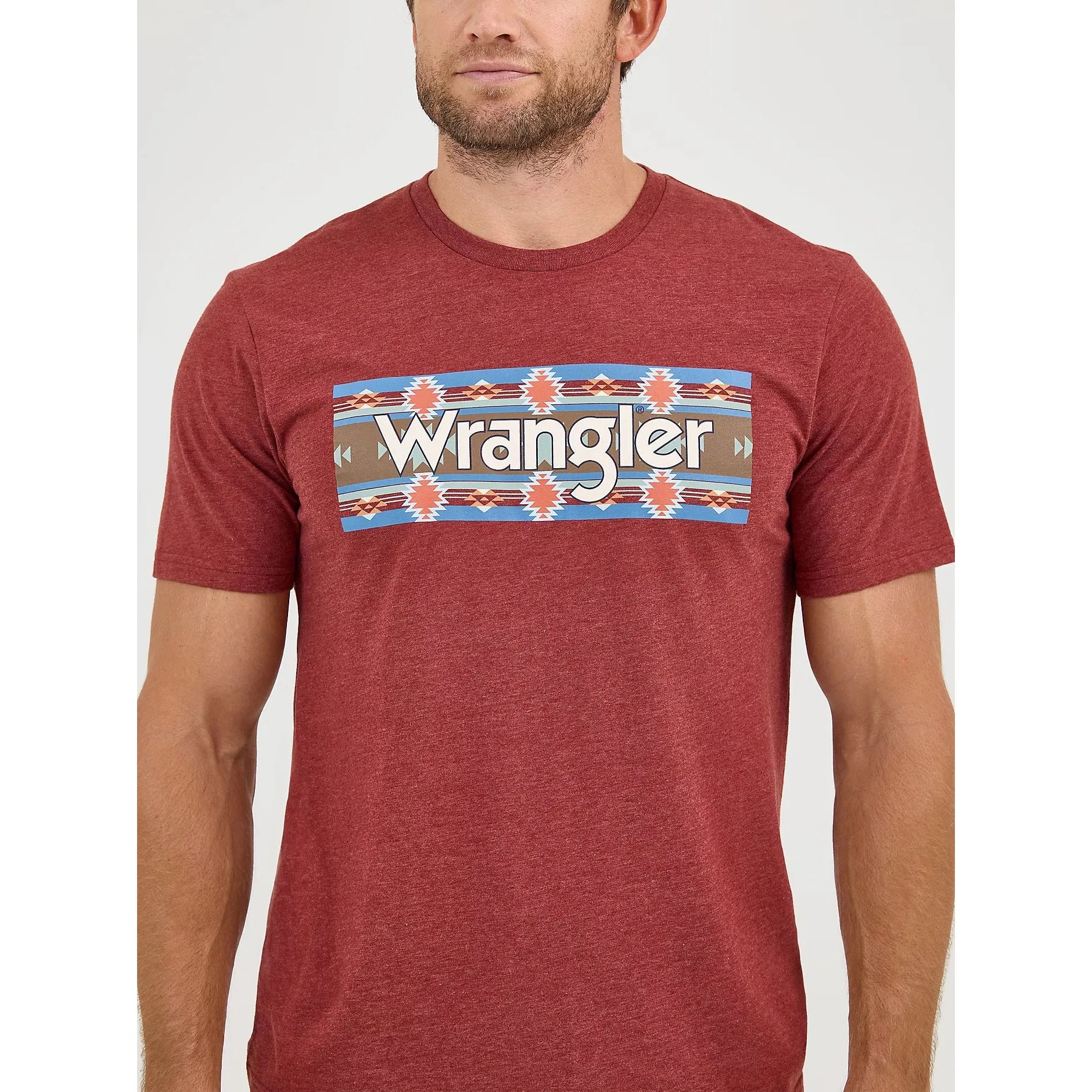 MEN'S WRANGLER SOUTHWESTERN LOGO GRAPHIC T-SHIRT-MADDER BROWN