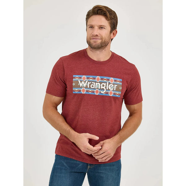 MEN'S WRANGLER SOUTHWESTERN LOGO GRAPHIC T-SHIRT-MADDER BROWN