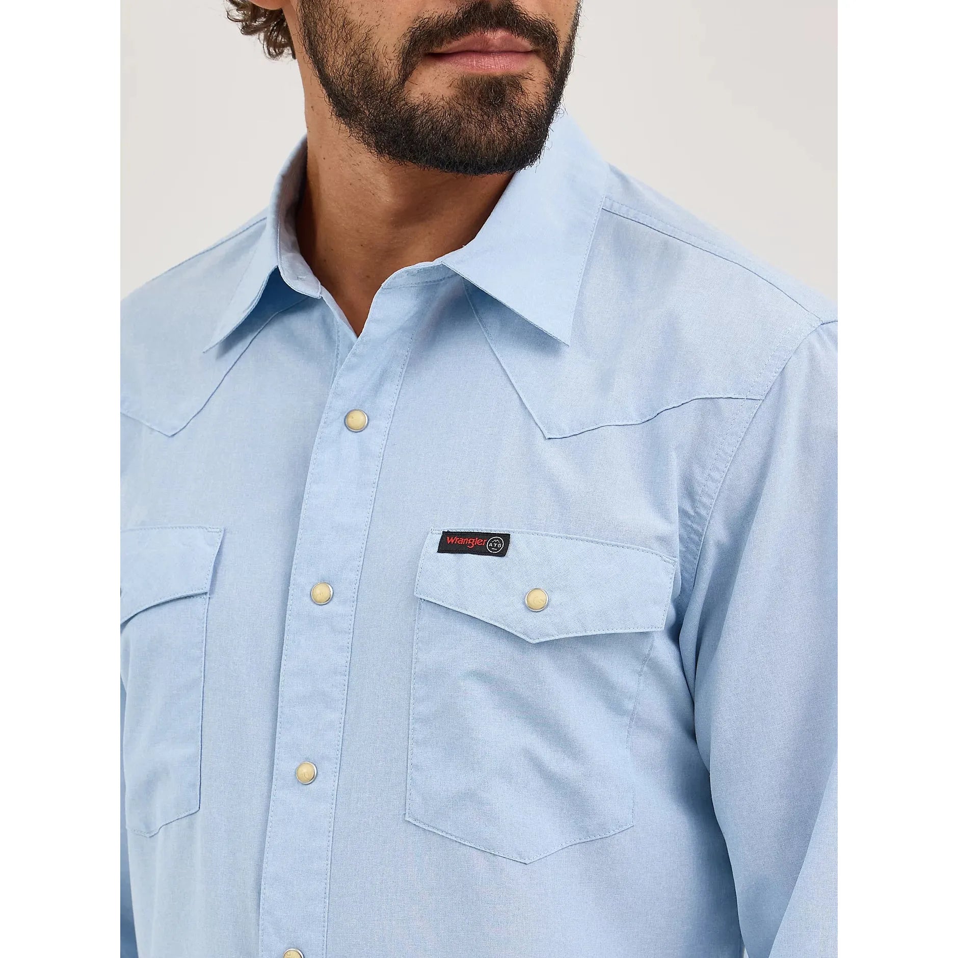 Men's Wrangler ATG™ Drover Utility Shirt-Cerulean