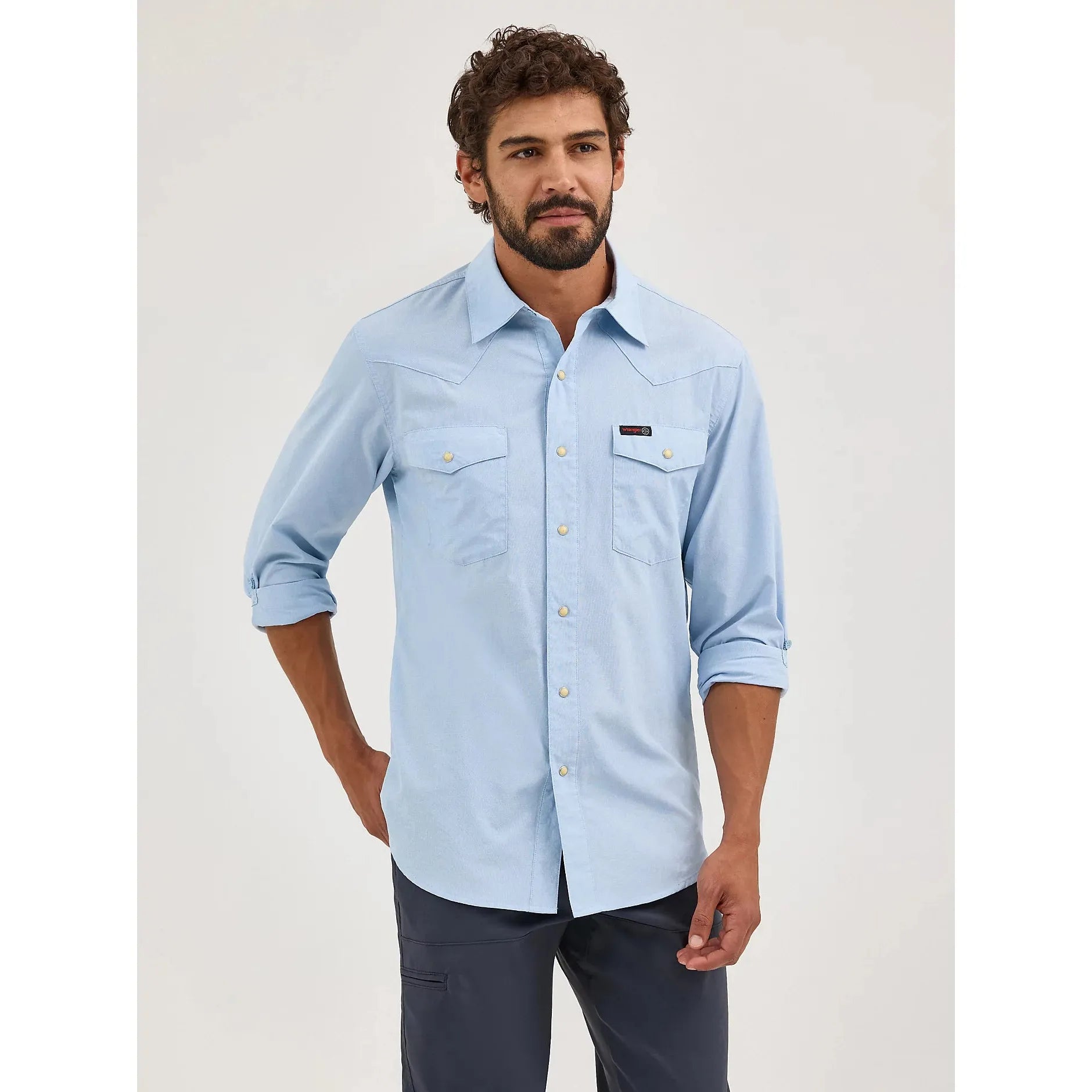 Men's Wrangler ATG™ Drover Utility Shirt-Cerulean