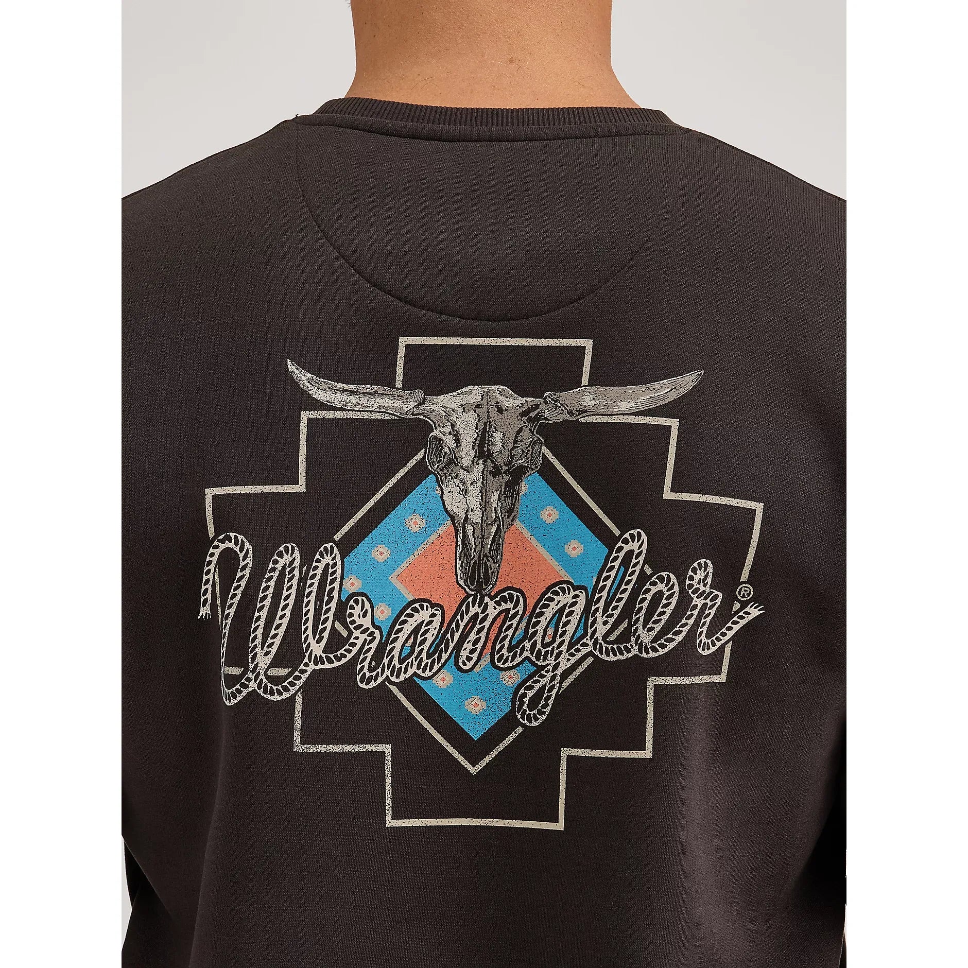 Men's Wrangler Graphic Long Sleeve Pullover-Espresso