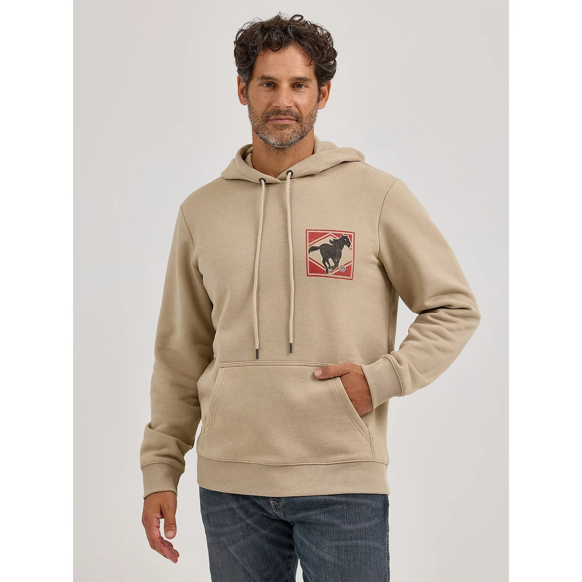 Men's Classic Wrangler Logo Graphic Hoodie-Trench Coat