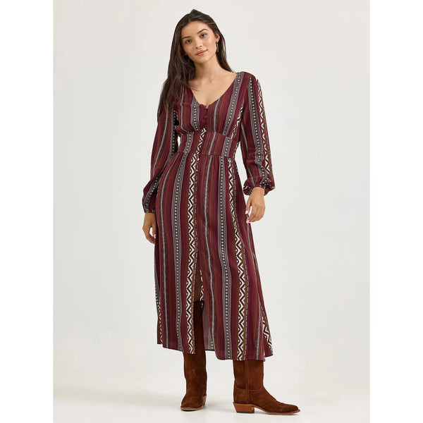 Women's Wrangler Princess Waist Button Front Maxi Dress-Port