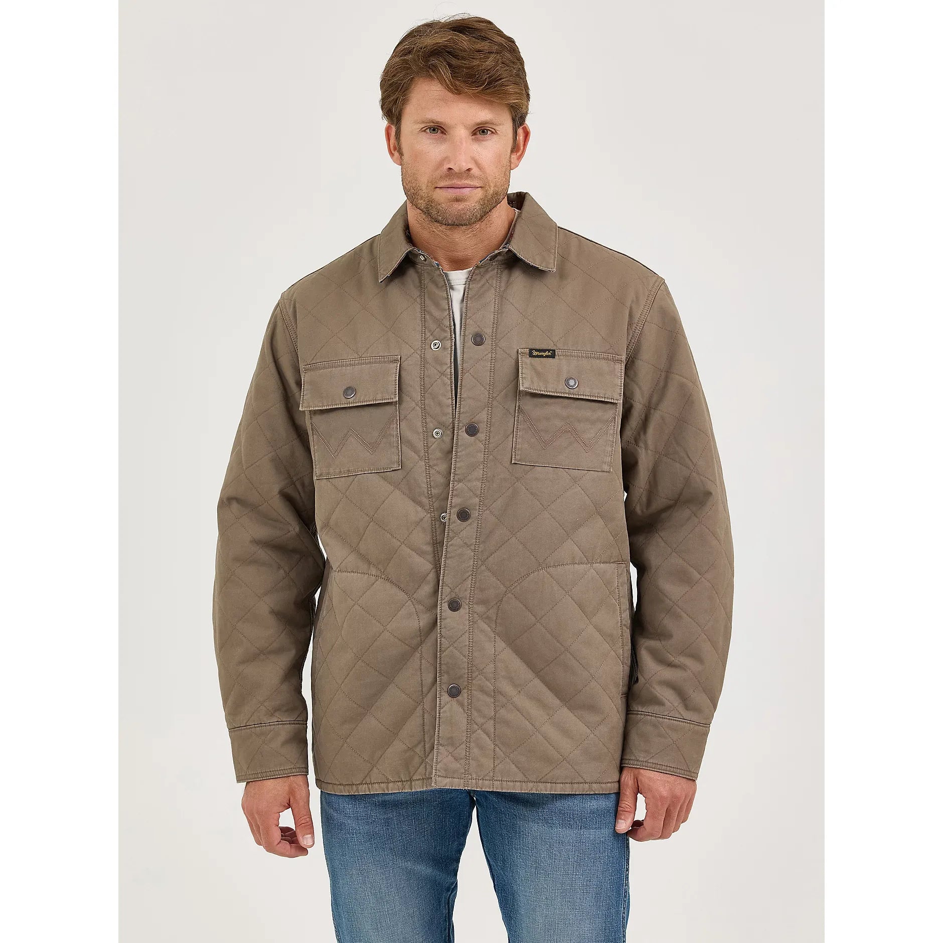 Men's Wrangler Reversible Quilted Jacket-Chocolate Chip