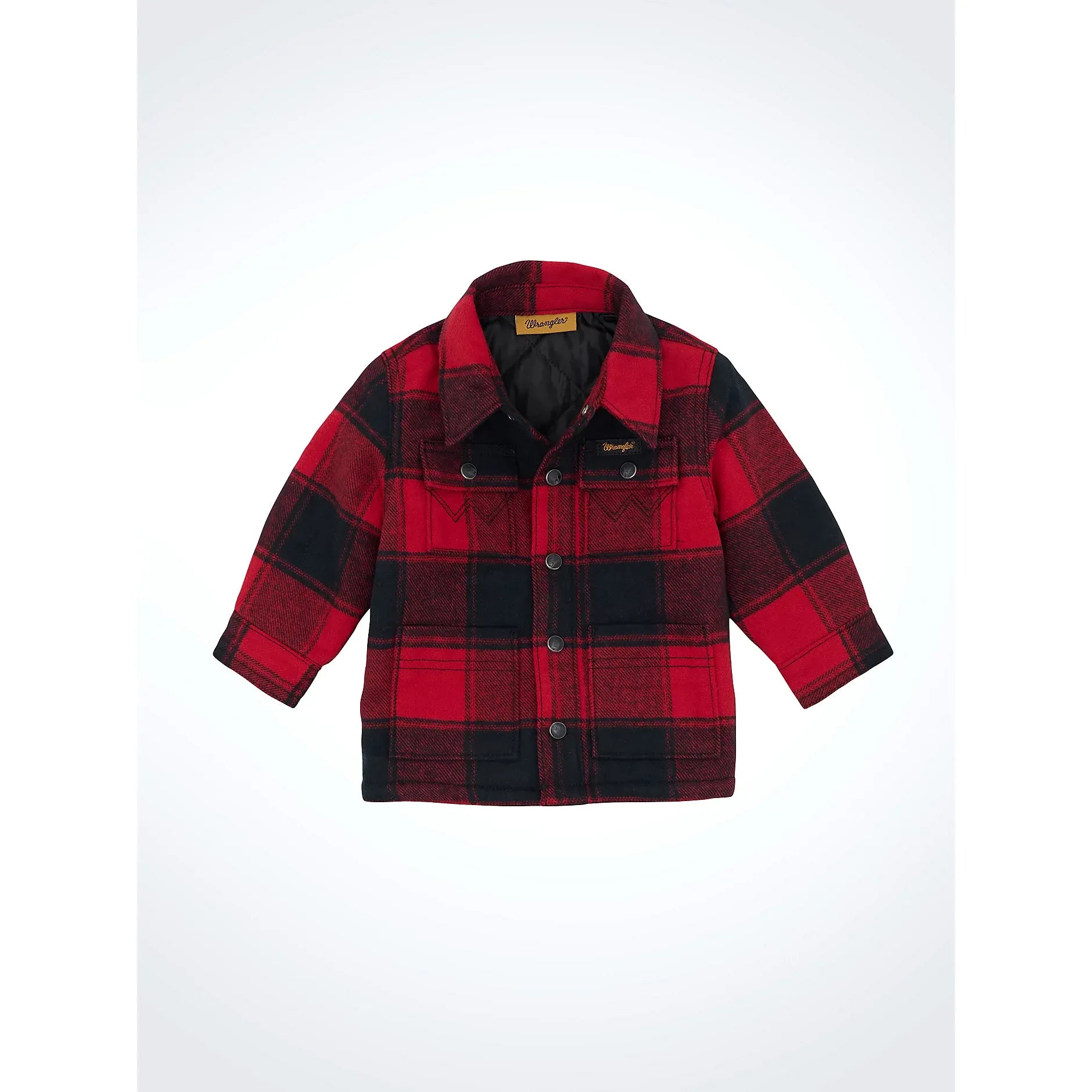 Little Boy's Wrangler Quilt Lined Flannel Shirt Jacket-Red Buffalo