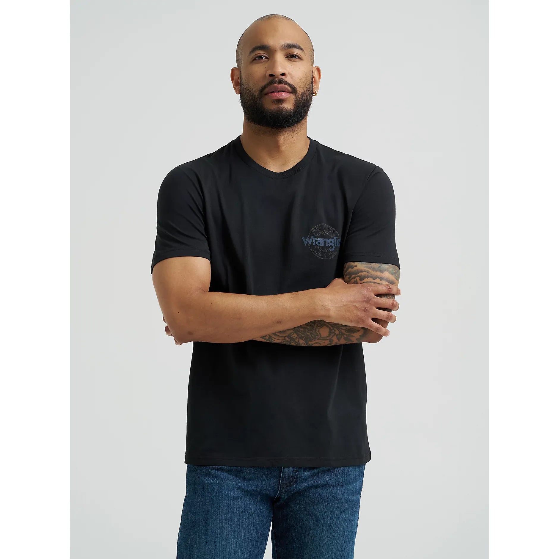 Men's Wrangler Cowboy Back Graphic T-shirt-Jet Black