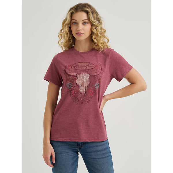 Women's Wrangler Southwestern Graphic Regular Fit Tee-Roan Rouge