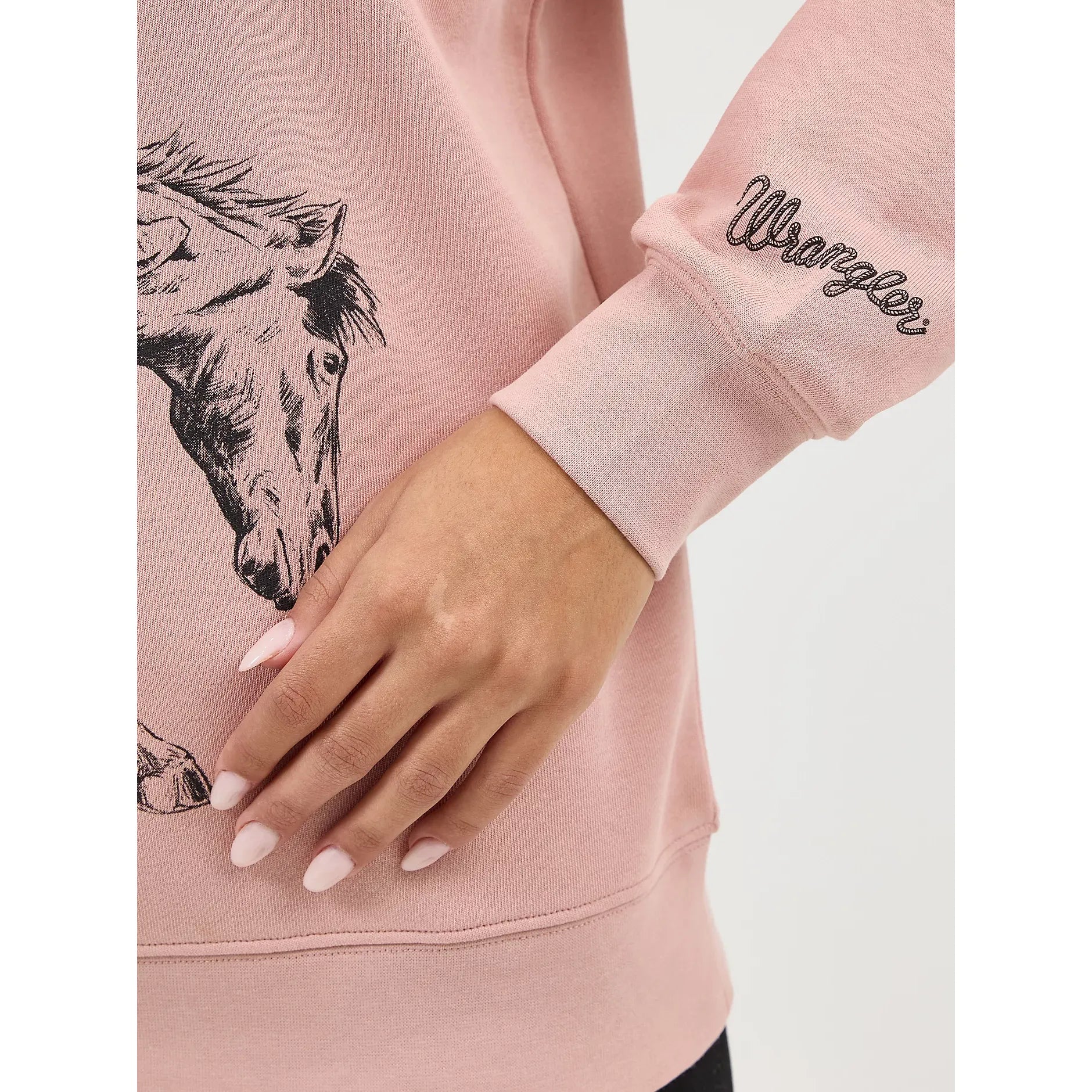 Women's Wrangler Graphic Crew Sweatshirt-Misty Rose