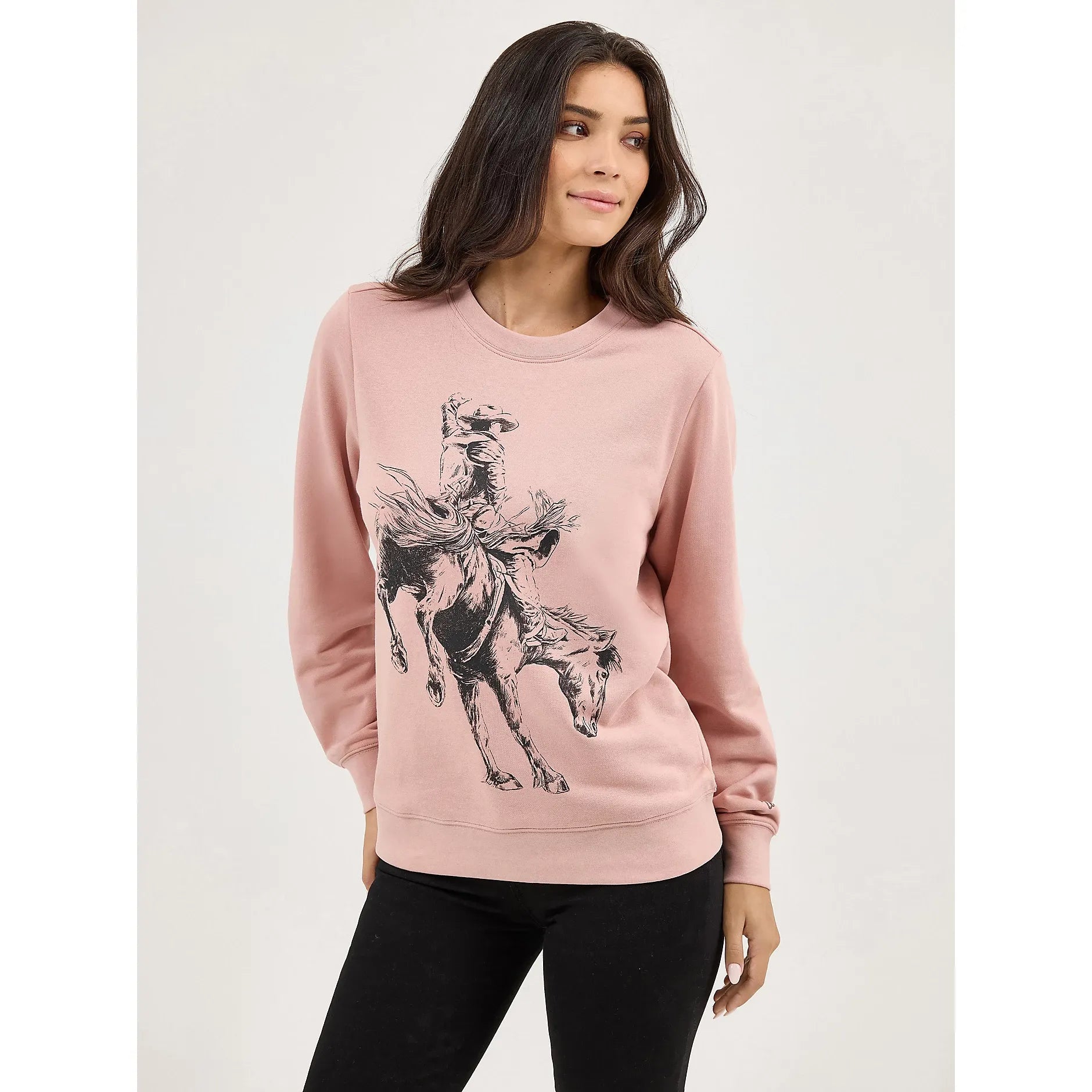 Women's Wrangler Graphic Crew Sweatshirt-Misty Rose