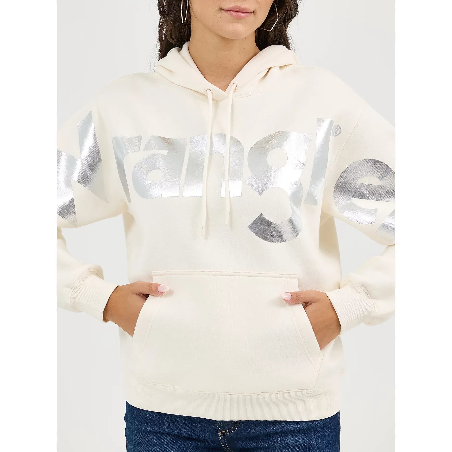 Women's Wrangler Bold Logo Hoodie in Icy White