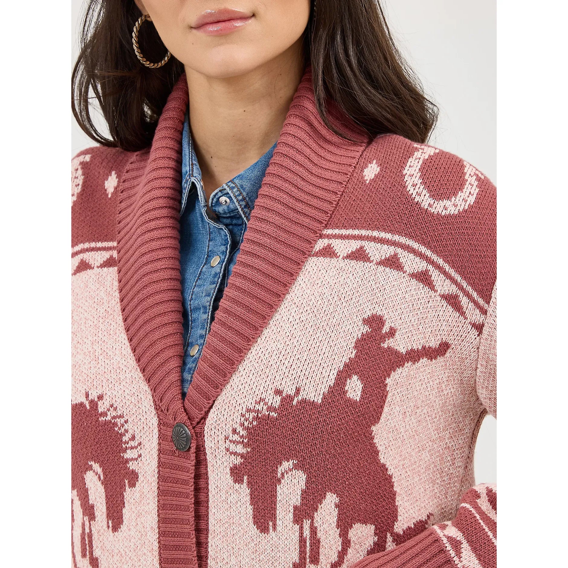 Women's Wrangler Retro® Western Cardigan-Pink