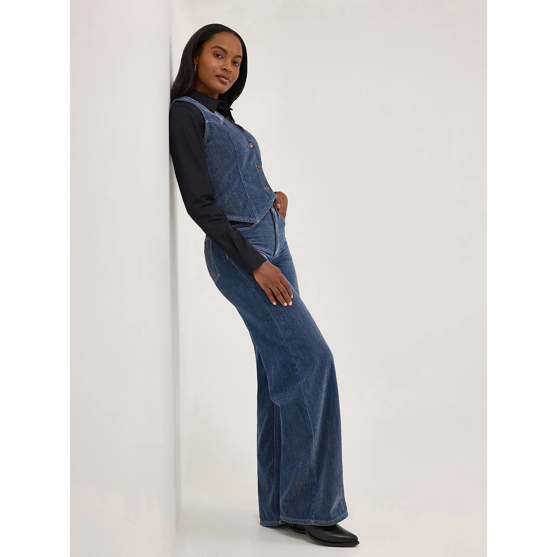 Women's Wrangler Airy Denim Vest-Blue