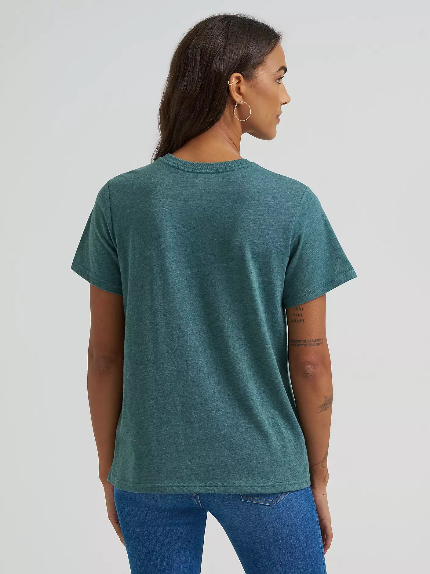 Women's Wrangler Steerhead Graphic Regular Fit Tee-Silver Pine