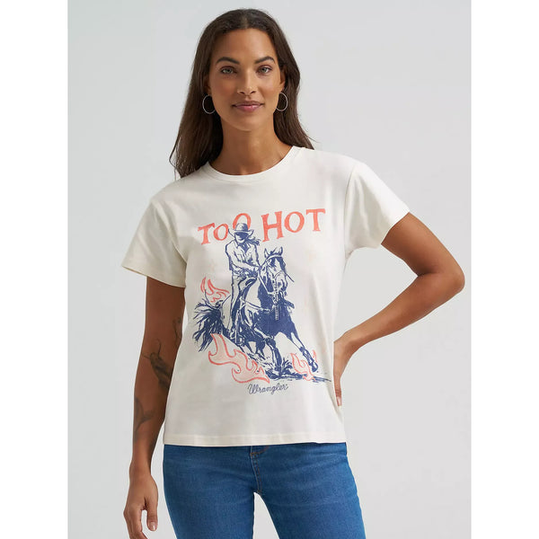 Women's Wrangler Too Hot Retro Regular Fit Tee-Egret