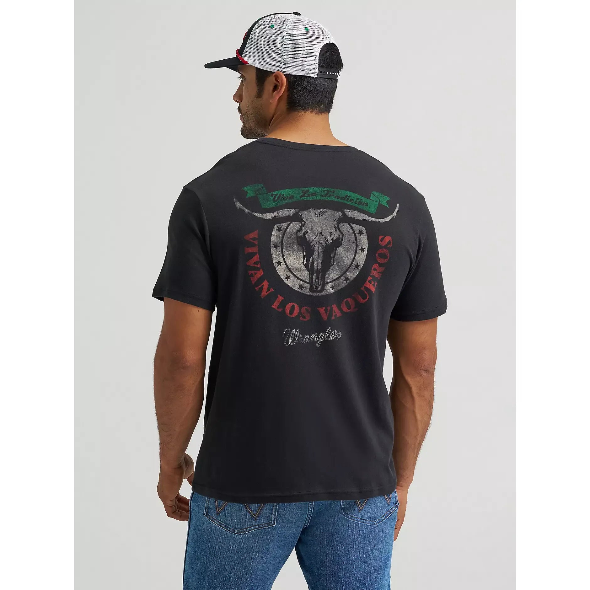 Men's Wrangler Viva La Tradicion Back Graphic T-Shirt-Phantom - CWesternwear