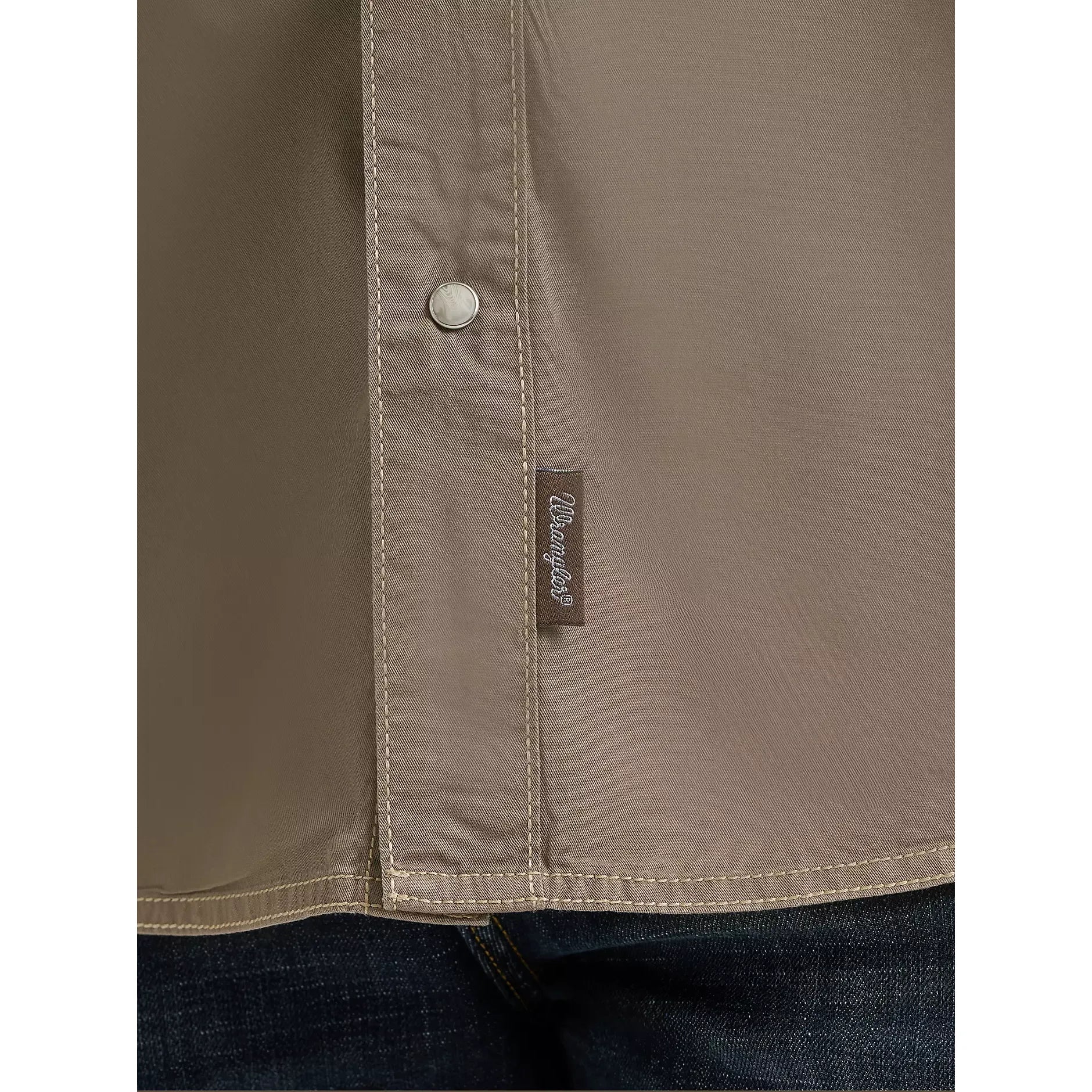 Men's Wrangler Retro® Premium Long Sleeve Western Snap Solid Shirt-Tan - CWesternwear
