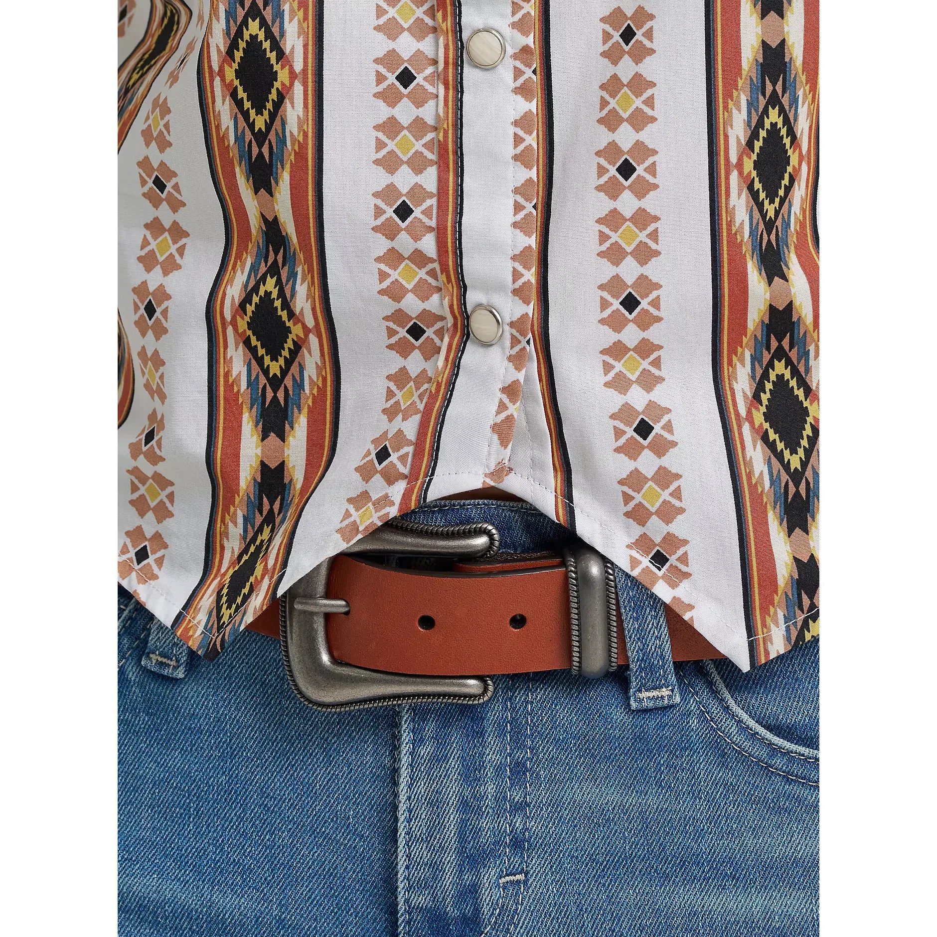 Women's Wrangler Checotah® Print Shirt Vest-Cream - CWesternwear