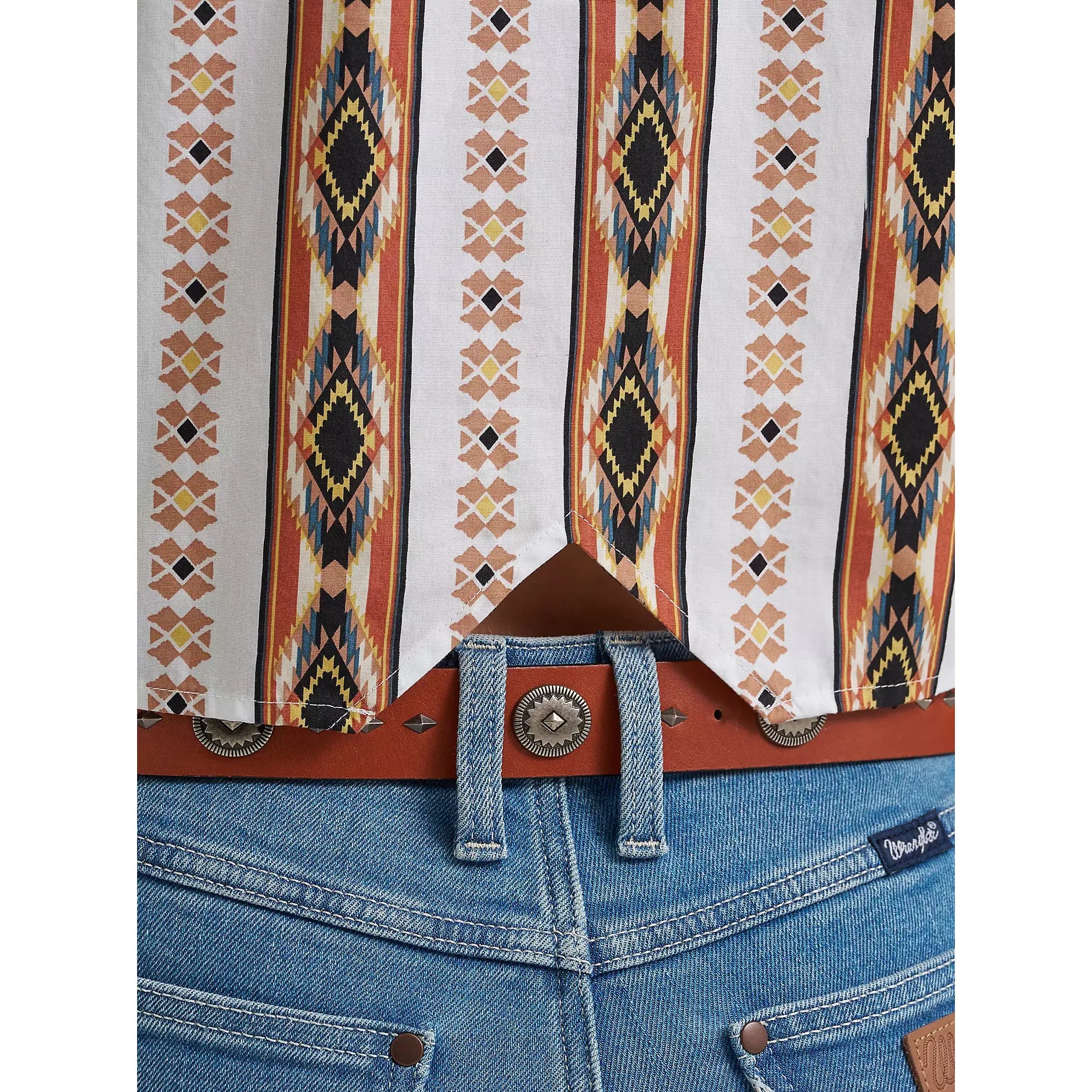 Women's Wrangler Checotah® Print Shirt Vest-Cream - CWesternwear