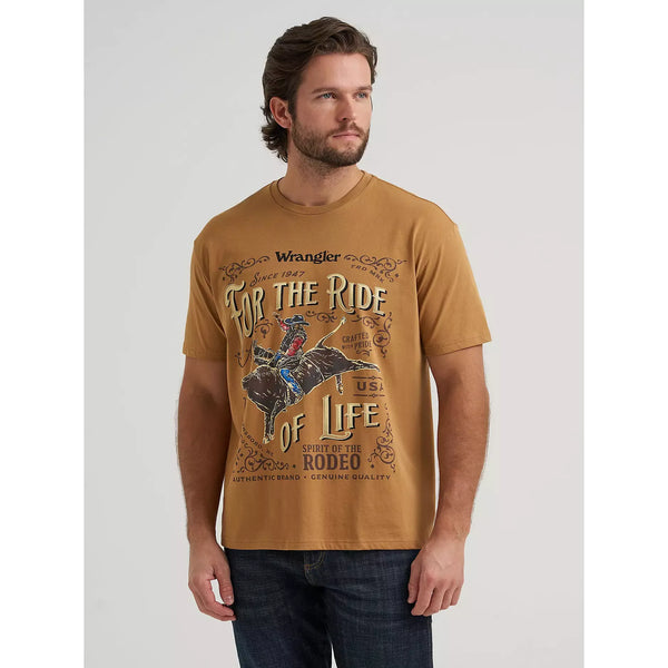 Men's Wrangler Ride of Life Vintage Fit Graphic T-Shirt-Tobacco Brown