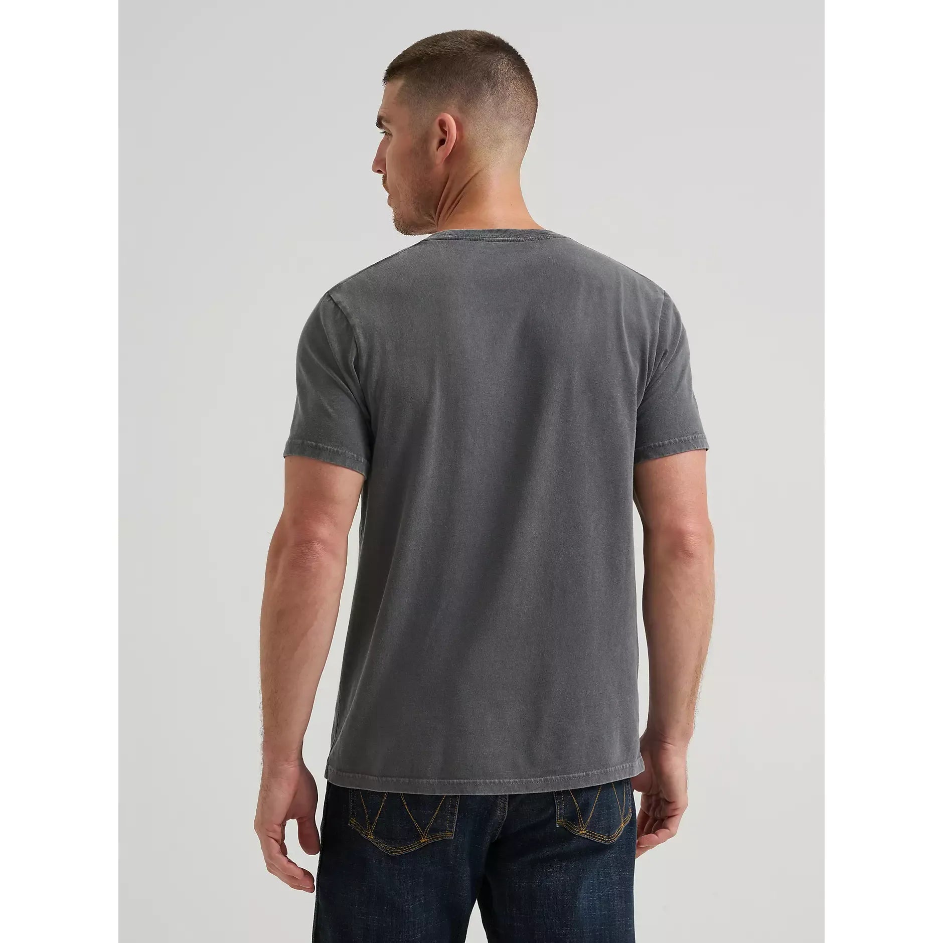 Men's Wrangler Hard Way Rodeo Graphic T-Shirt-Mineral Wash Black - CWesternwear