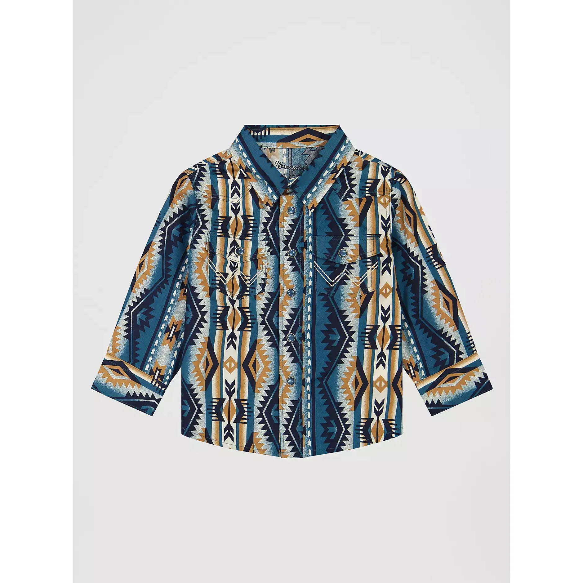 Boy's Infant/Toddler Wrangler Long Sleeve Checotah Western Snap Shirt-High Desert - CWesternwear