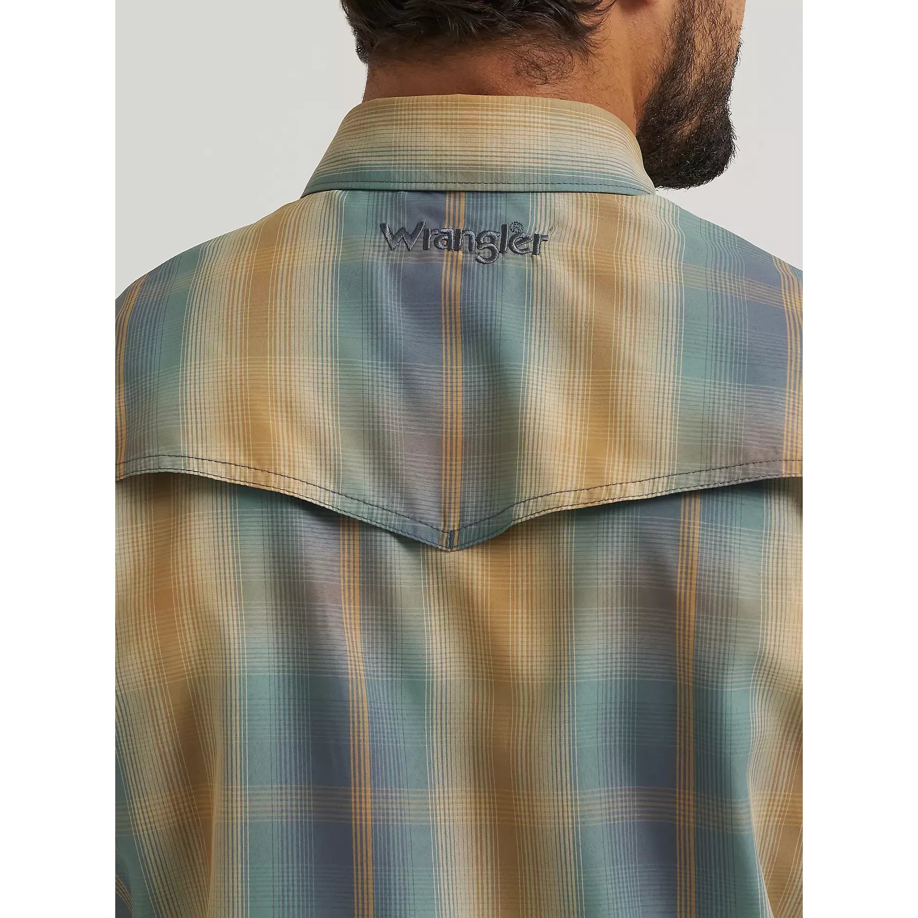 Men's Wrangler All Terrain Gear Men's Performance Plaid Shirt-Turbulence - CWesternwear