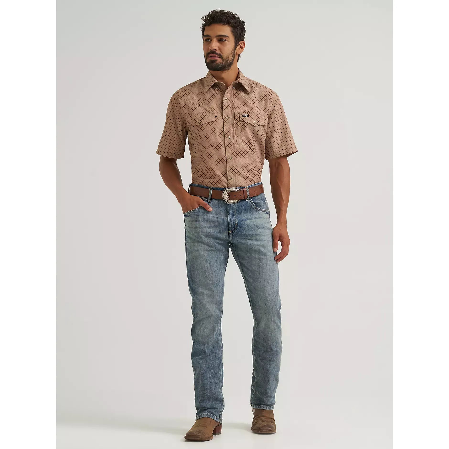 Men's Wrangler All Terrain Gear Men's Performance Print Shirt-Kelp