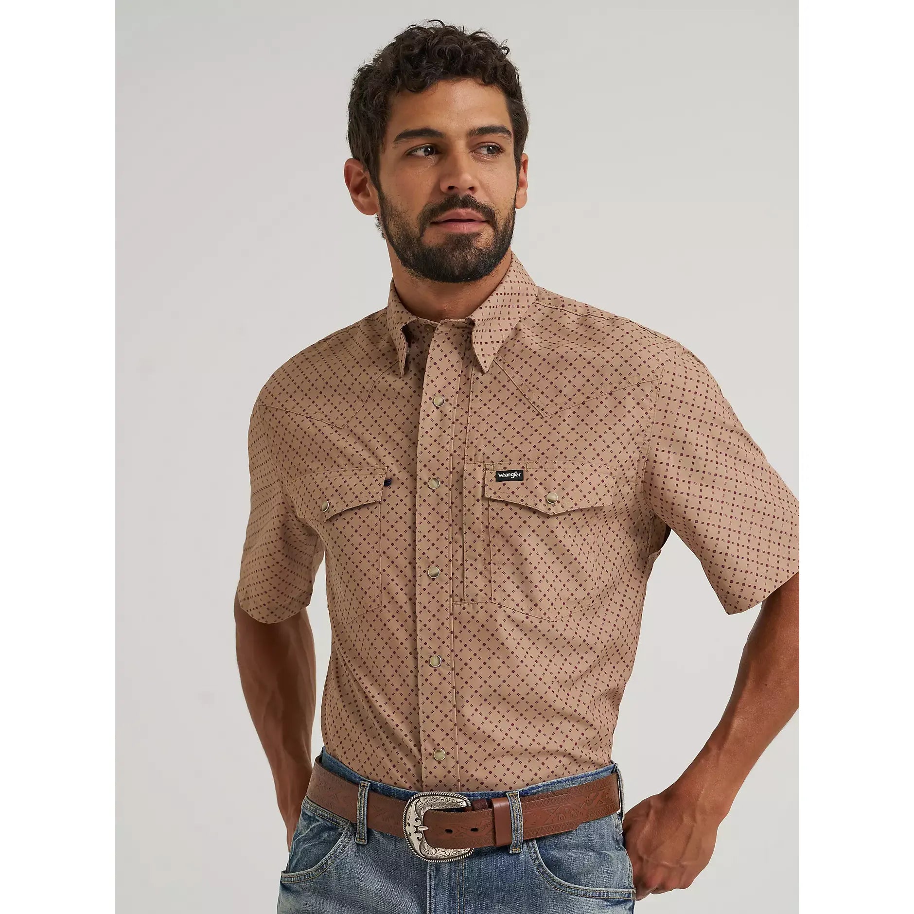 Men's Wrangler All Terrain Gear Men's Performance Print Shirt-Kelp