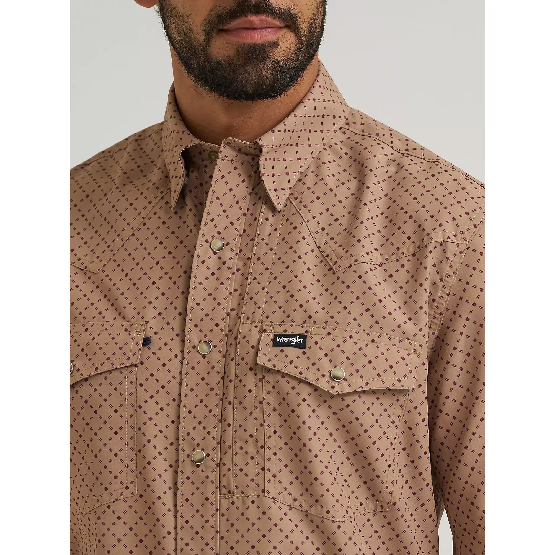 Men's Wrangler All Terrain Gear Men's Performance Print Shirt-Kelp