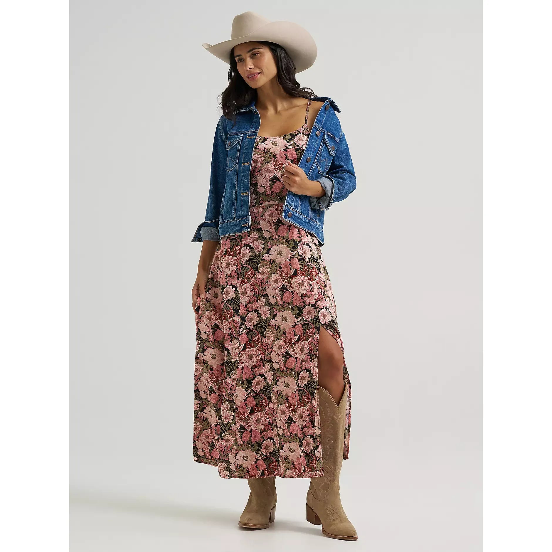 Women's Wrangler Western Tank Maxi Dress-Pink