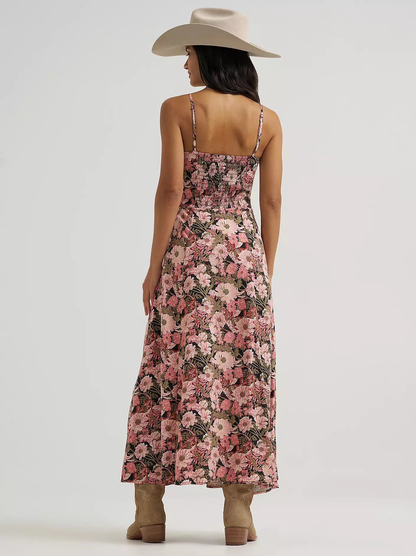 Women's Wrangler Western Tank Maxi Dress-Pink