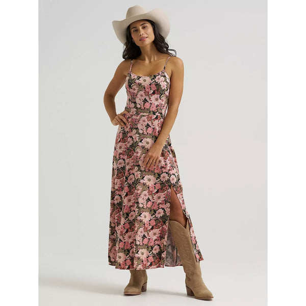 Women's Wrangler Western Tank Maxi Dress-Pink