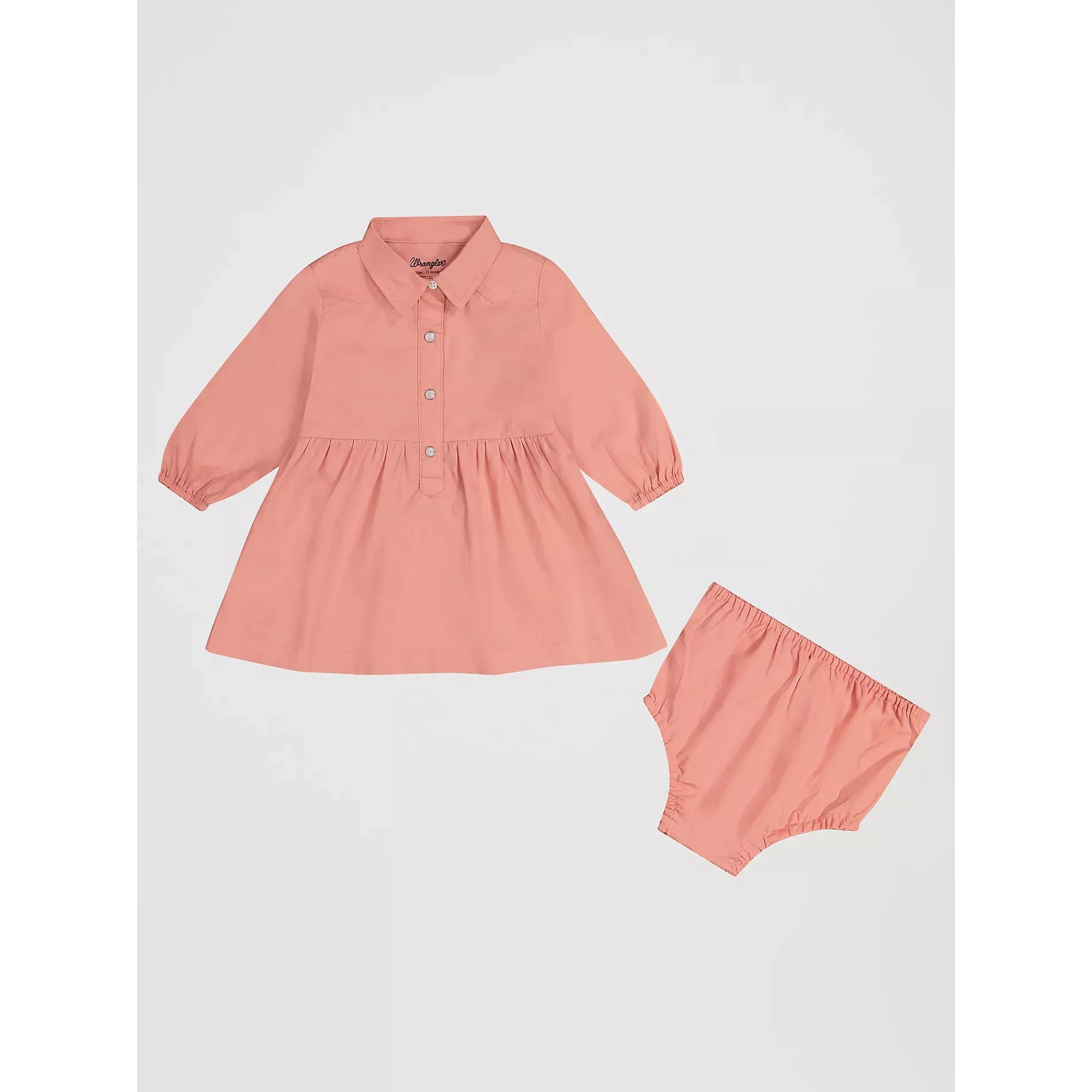 Wrangler Little Girl's Long Sleeve Western Snap Dress-Pink