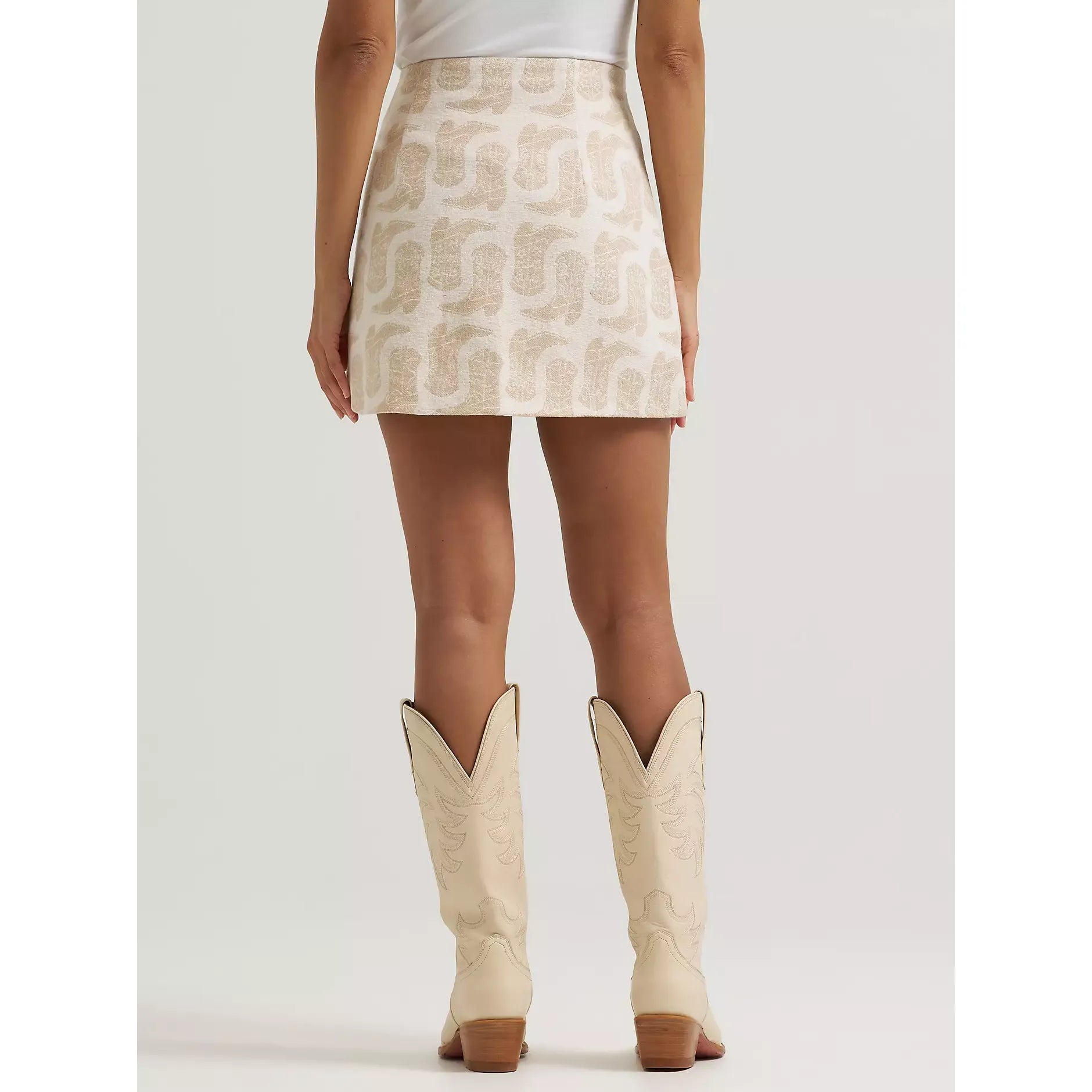 Women's Wrangler Jacquard Wrap Mini Skirt-Beige