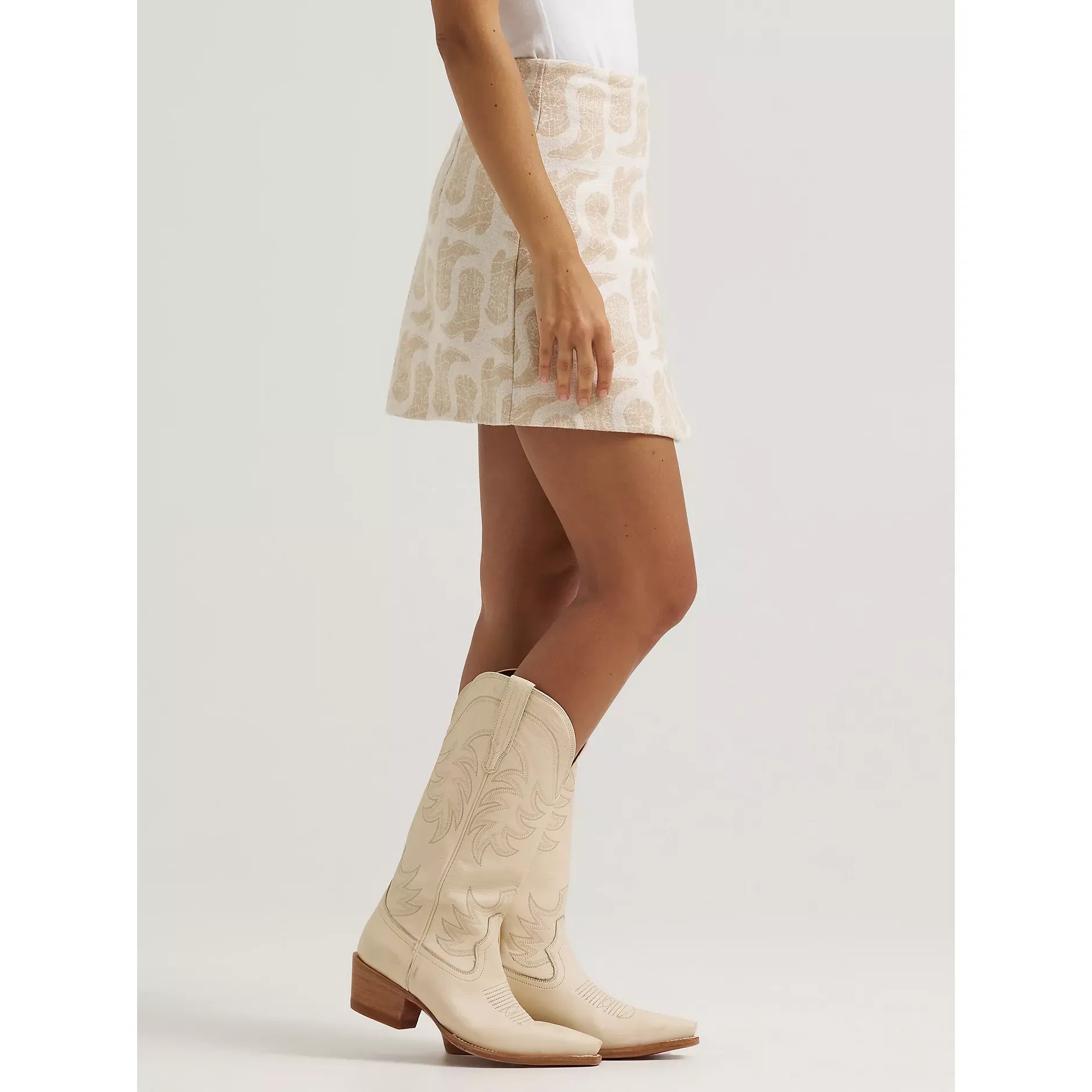 Women's Wrangler Jacquard Wrap Mini Skirt-Beige
