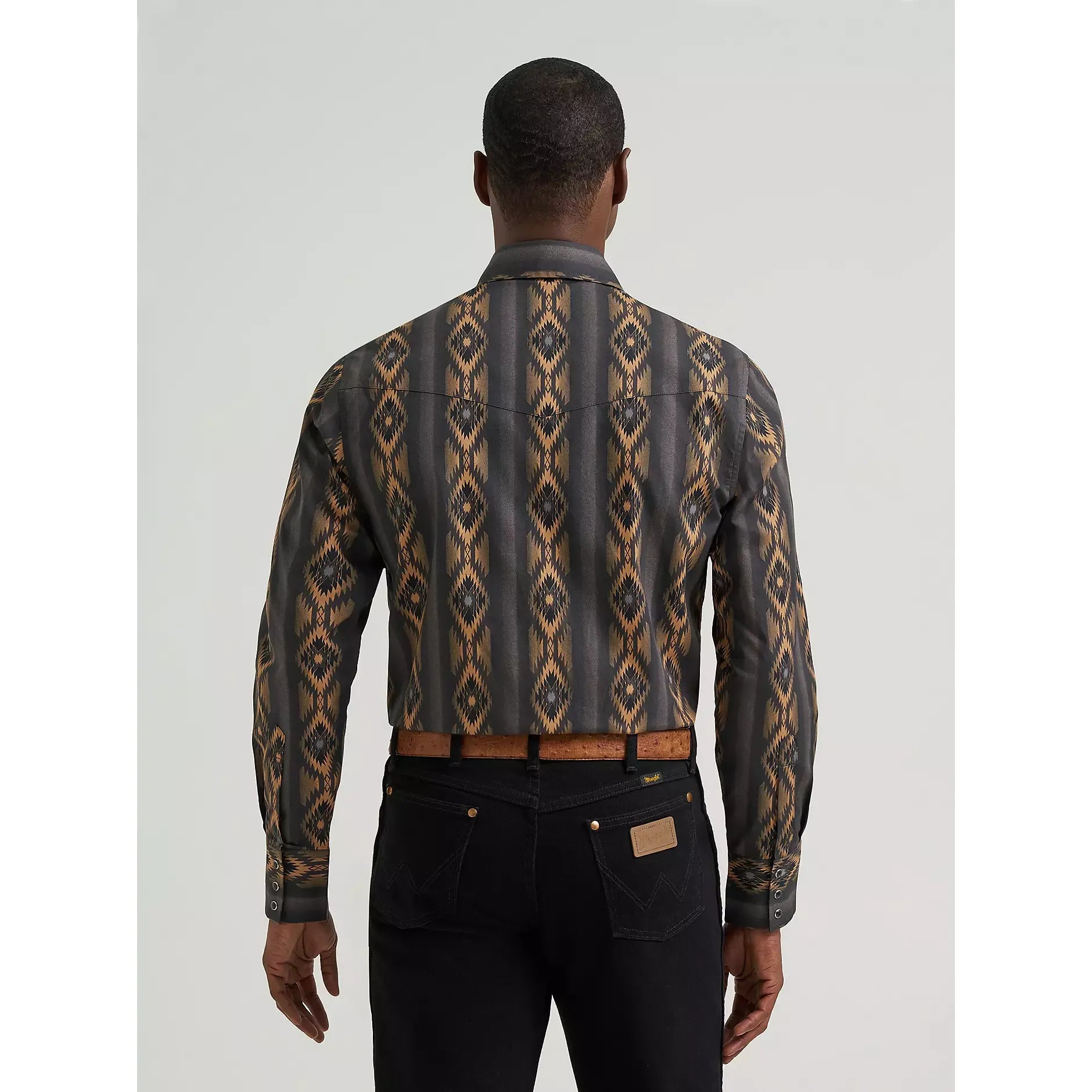 Men's Wrangler Checotah® Long Sleeve Western Snap Printed Shirt-Canyon Ridge