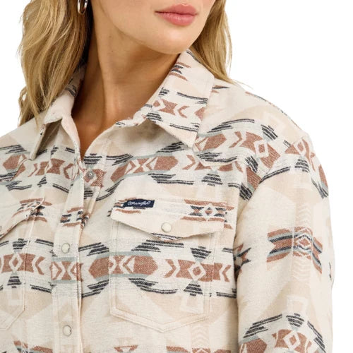 Women's Wrangler Retro Punchy Unlined Boyfriend Shacket-Cream