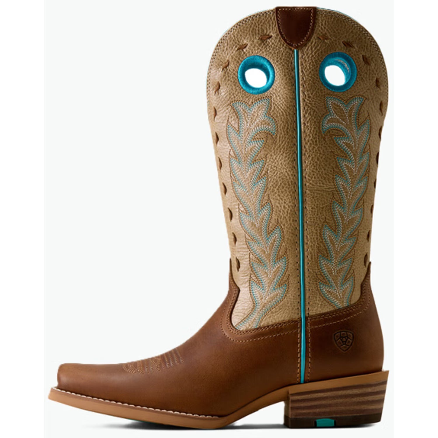 Ariat Women's Lucera Narrow Cut Toe Western Boot-Wheat Brown/Soft Parchement
