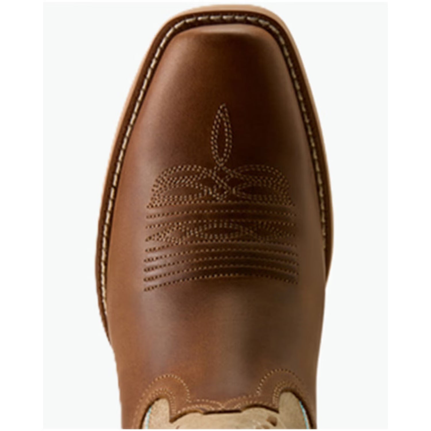 Ariat Women's Lucera Narrow Cut Toe Western Boot-Wheat Brown/Soft Parchement