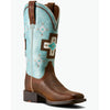 Ariat Women's Round Up Cantina Square Toe Western Boot-Chesnut Southwest Embossed/Painted Watercolor