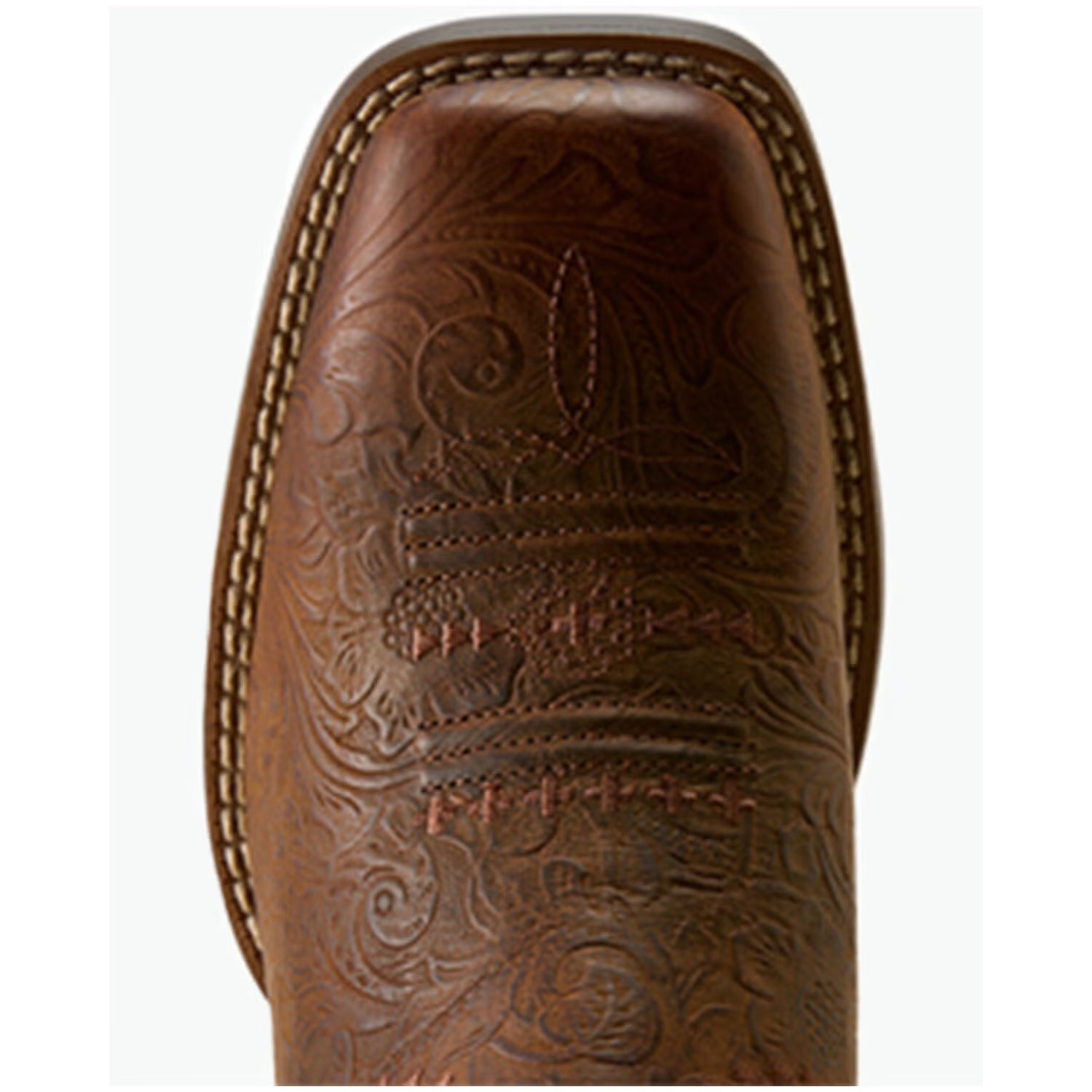 Ariat Women's Round Up Cantina Square Toe Western Boot-Chesnut Southwest Embossed/Painted Watercolor
