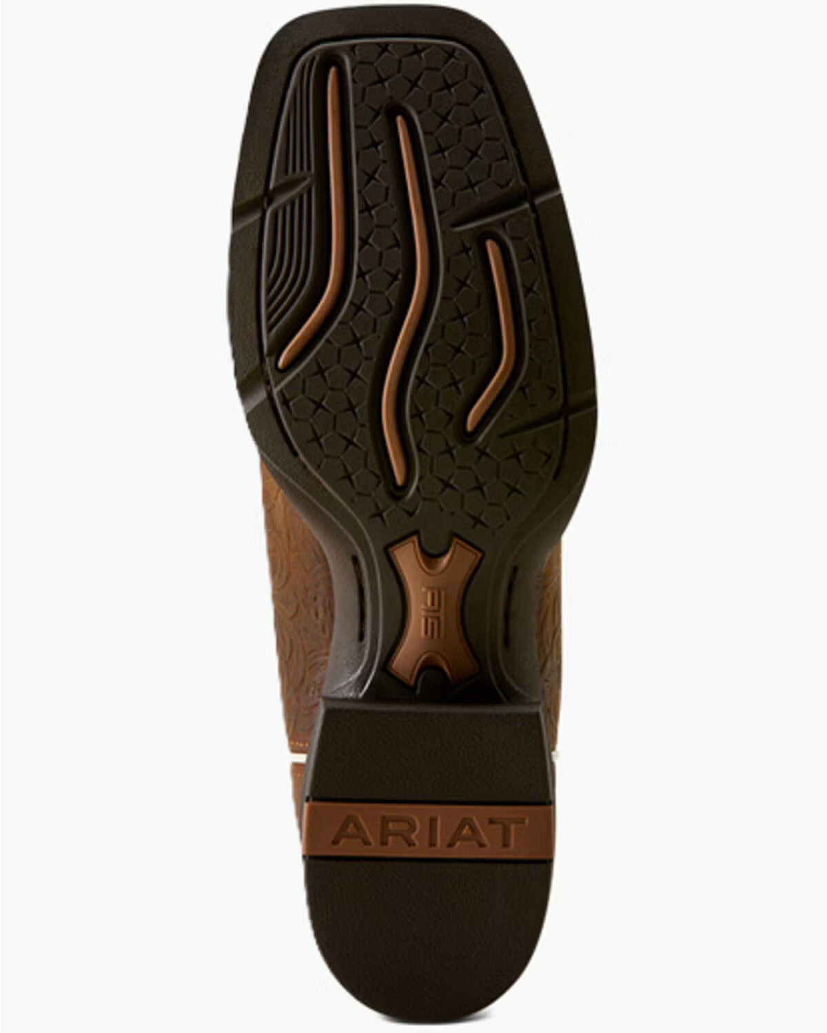 Ariat Women's Round Up Cantina Square Toe Western Boot-Chesnut Southwest Embossed/Painted Watercolor