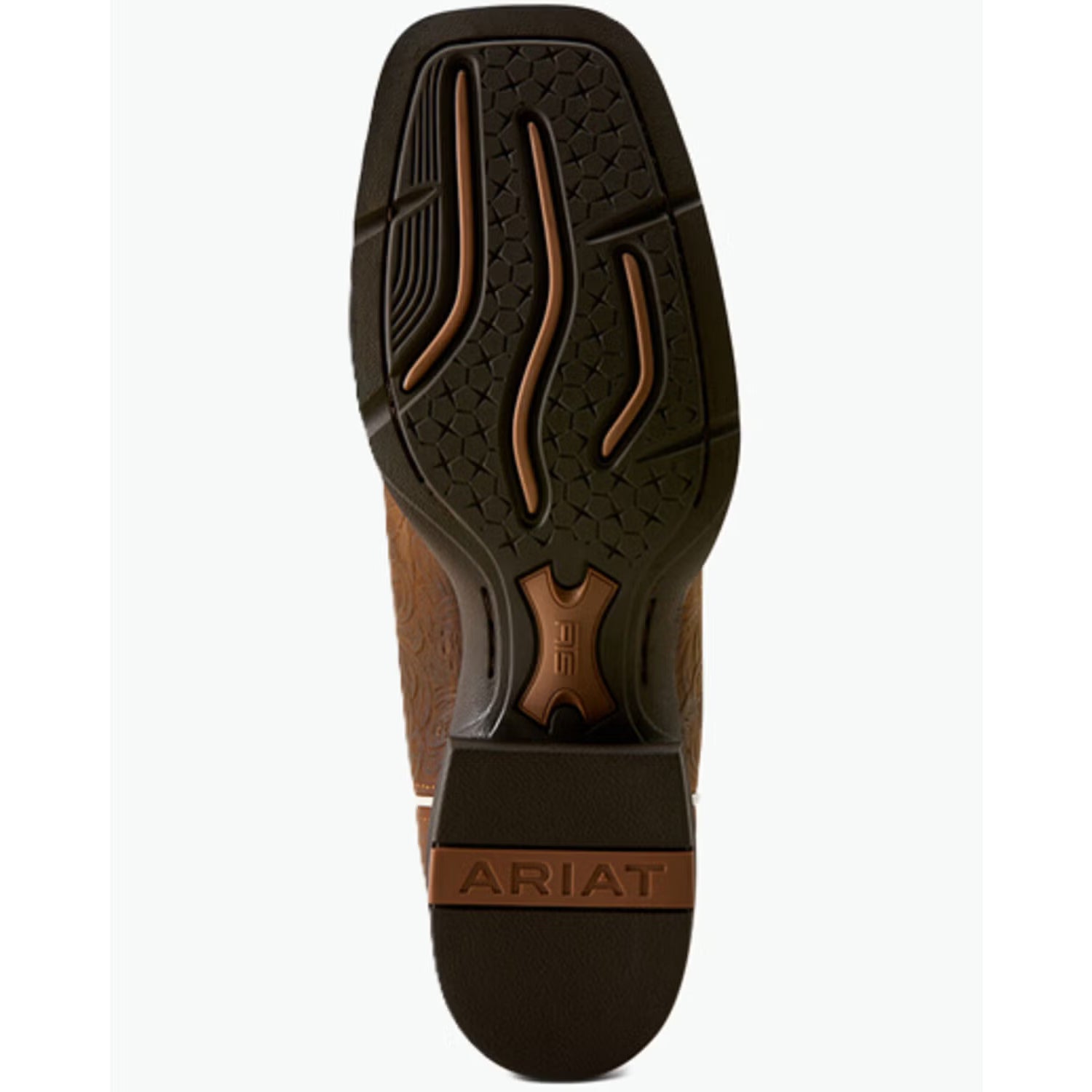 Ariat Women's Round Up Cantina Square Toe Western Boot-Chesnut Southwest Embossed/Painted Watercolor