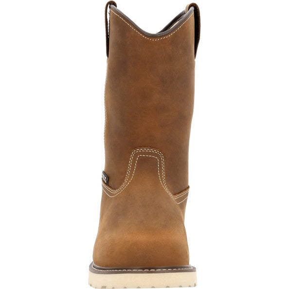 Men's Rocky Rams Horn 11" Waterproof Pull-On Work Boot-Brown