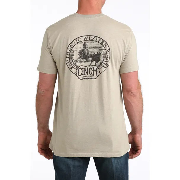 Men's Cinch Logo T-shirt-Stone - CWesternwear