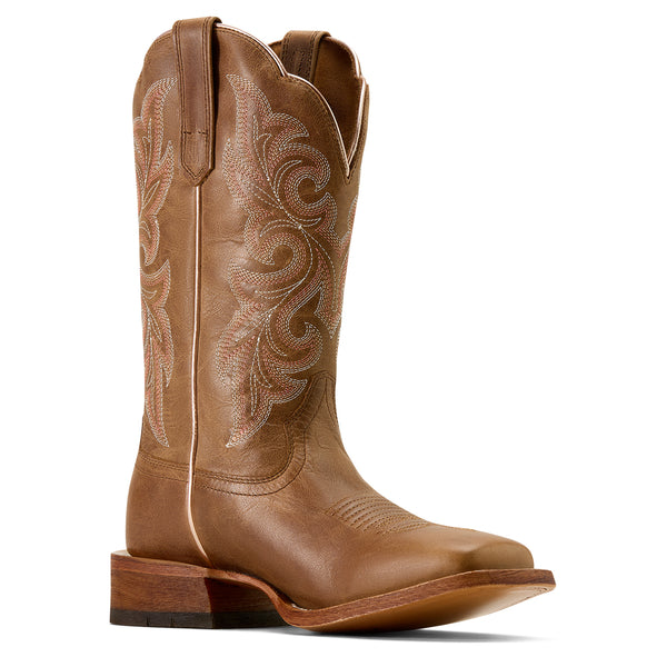 Ariat Women's County Lane Wide Square Toe Western Boot-Neutral Tan - CWesternwear